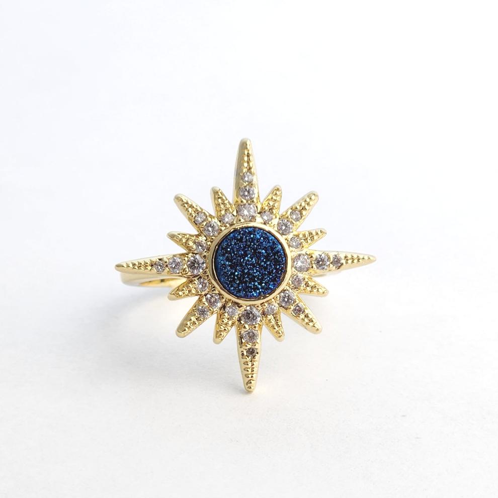 Sunburst Druzy Ring