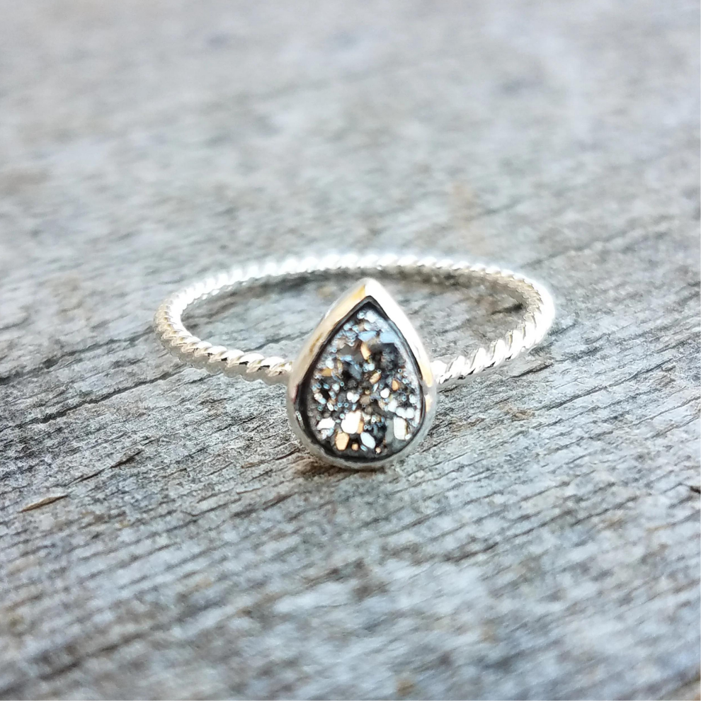 Drop Druzy Ring