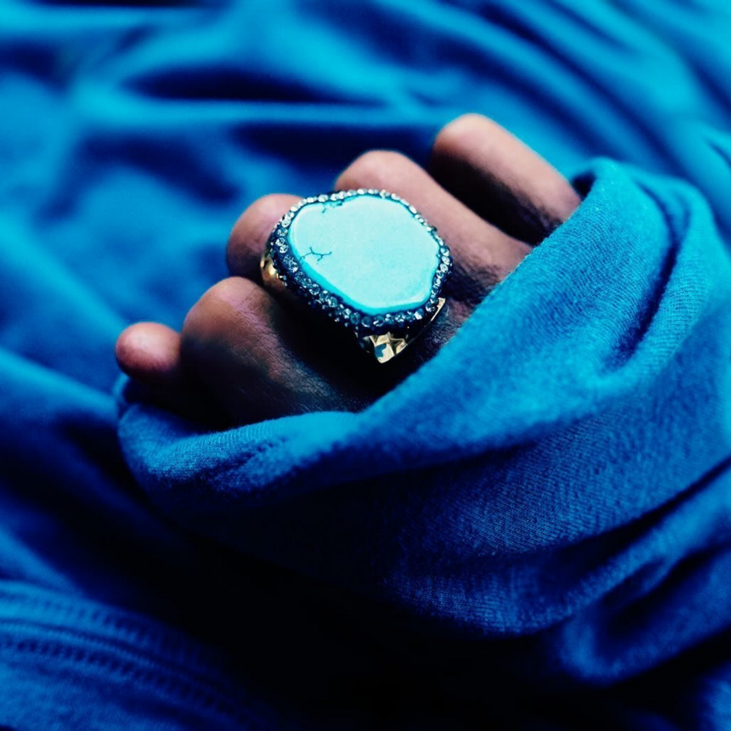 Blue Howlite Ring
