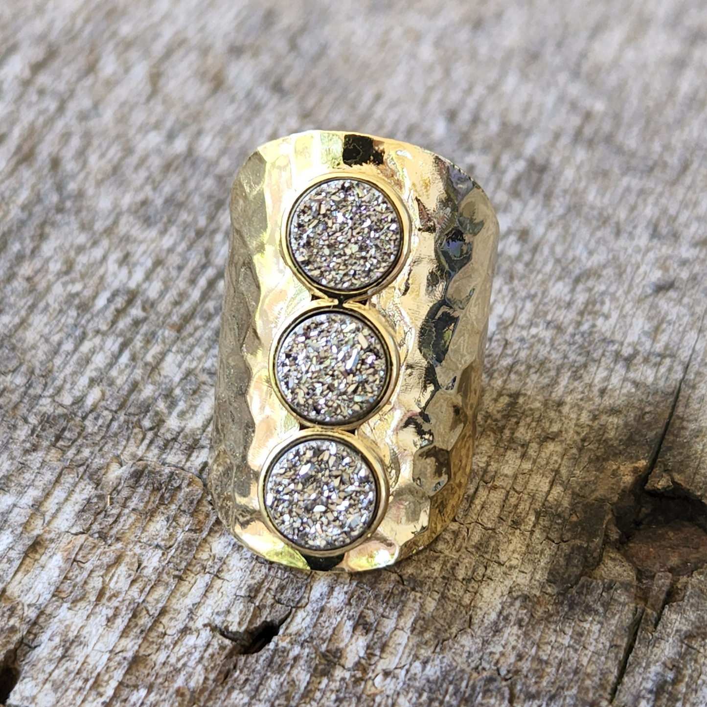 Gunmetal Trilogy Druzy Ring