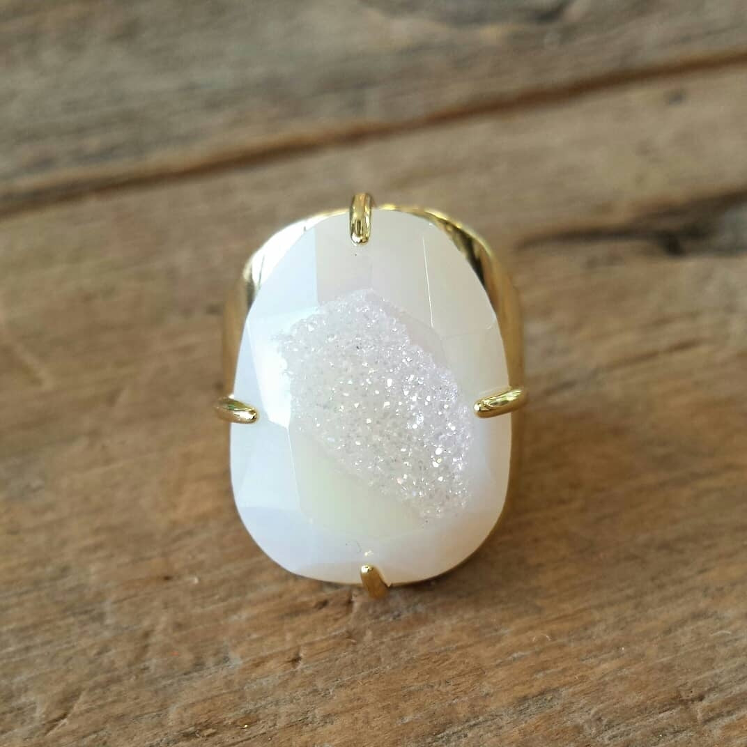 Luxe Faceted Druzy Ring