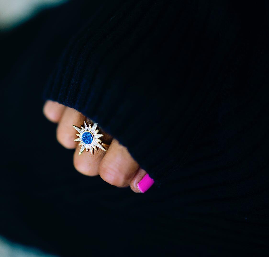 Midnight Sunburst Ring