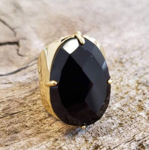 Black Agate Ring