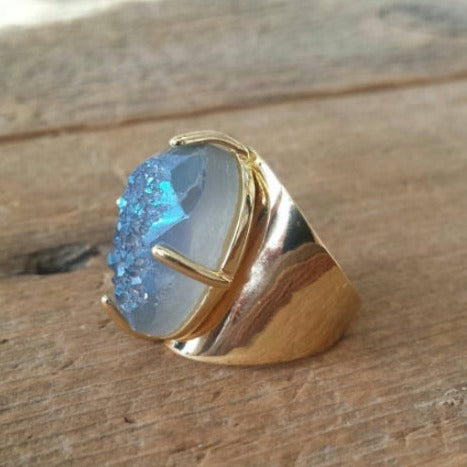 Ocean Druzy Ring