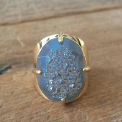 Ocean Druzy Ring