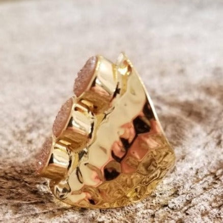 Champagne Trilogy Druzy Ring