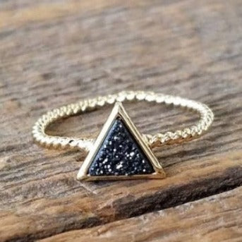 Black Prism Druzy Ring