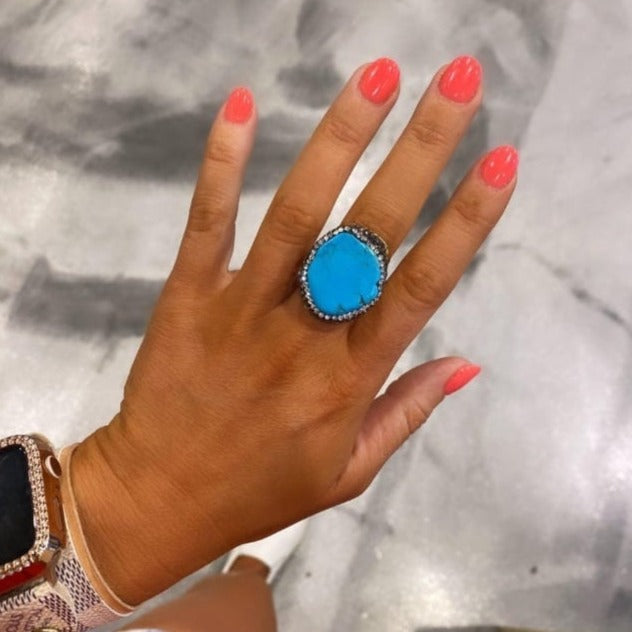 Blue Howlite Ring