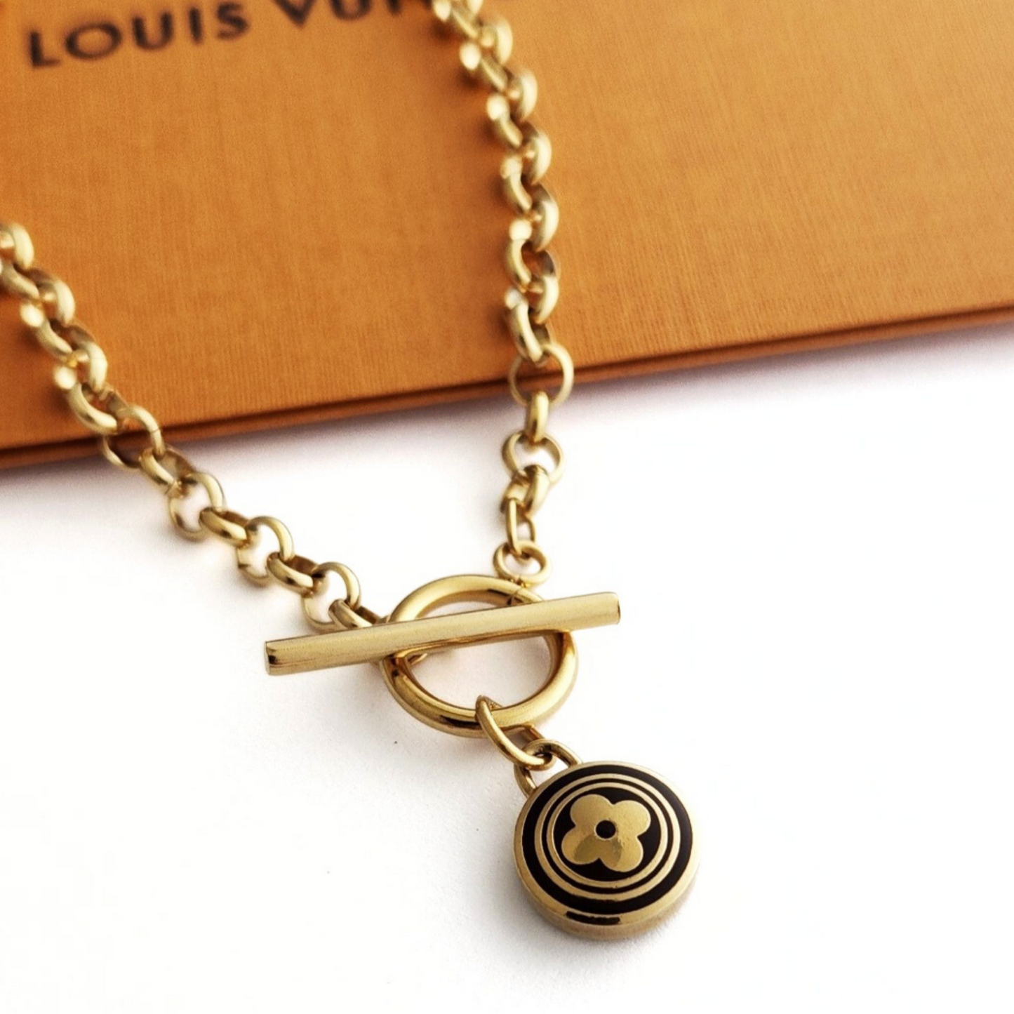 Repurposed L V Charm Necklace