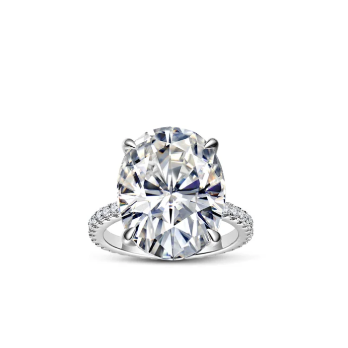 That Rich 13 Carat Oval Cut Moissanite Ring Set (PRE-ORDER)