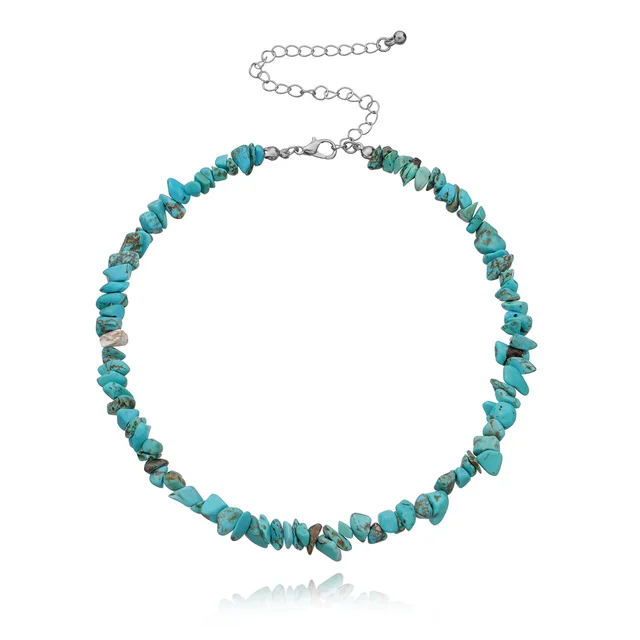 Buy The Turquoise Chip Mens Beaded Necklace | JaeBee Jewelry