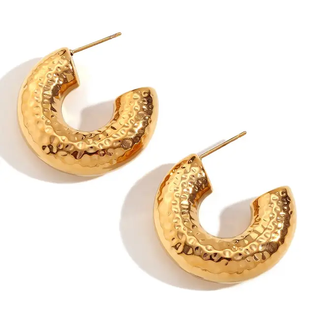 Hammered Chunky Hoops
