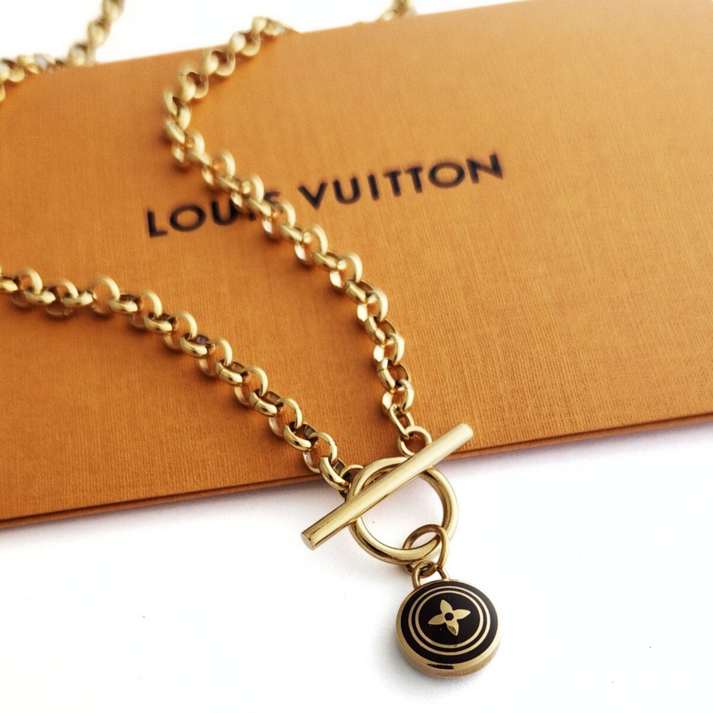 Brown Repurposed Louis Vuitton Star Blossom Necklace