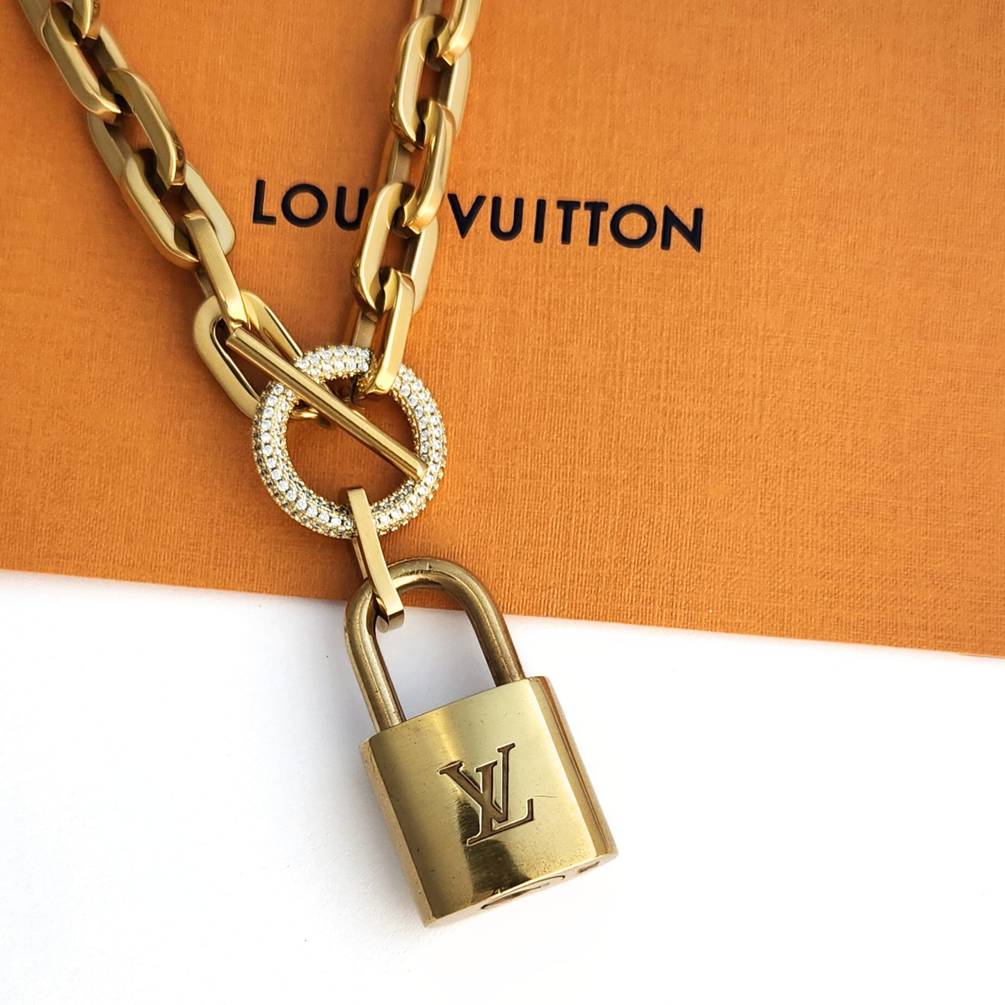Repurposed L.V Lock & Key Necklace