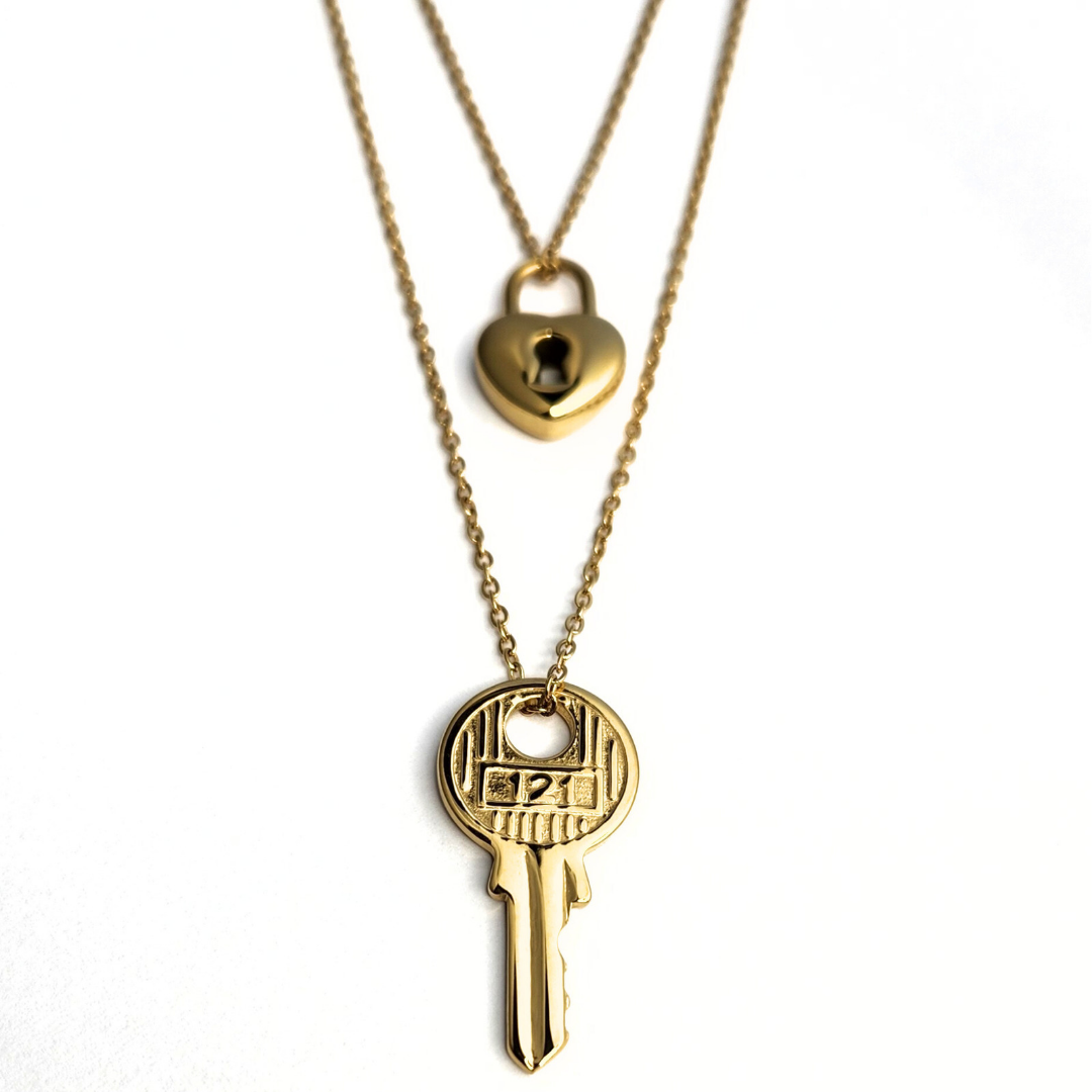 Lock & Key Necklace Set