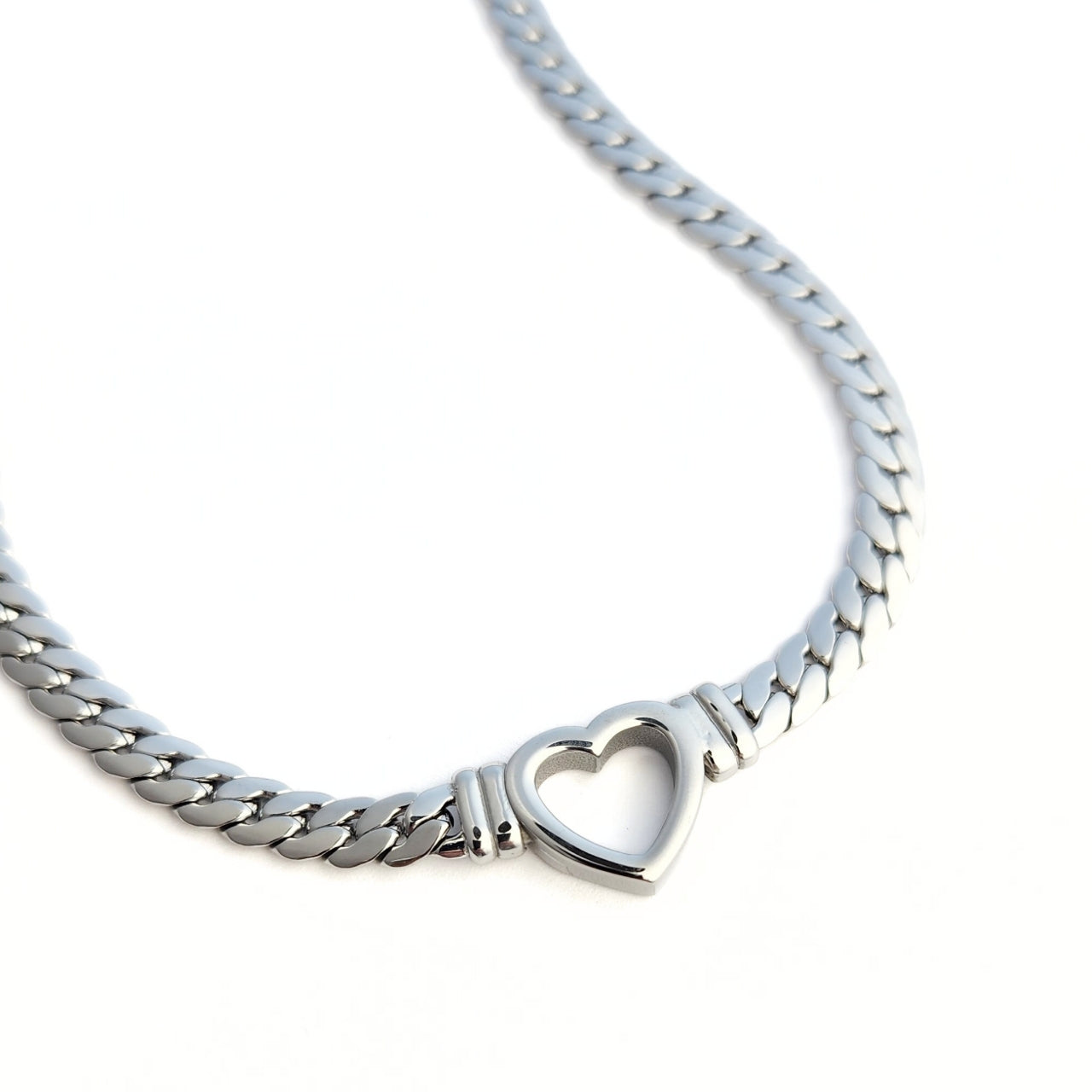 Cuban Chain Heart Necklace