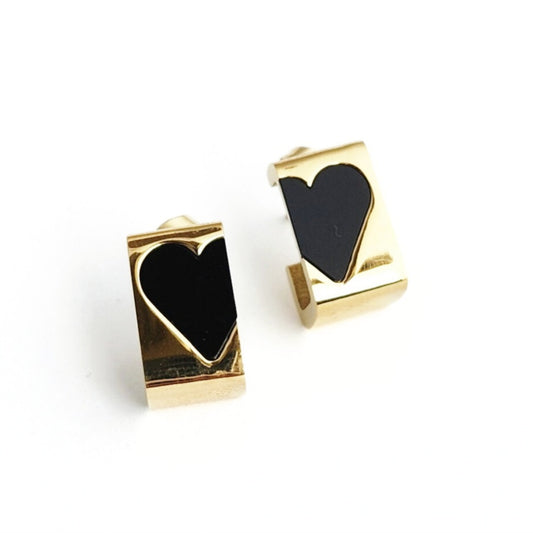 Enamel Heart Studs