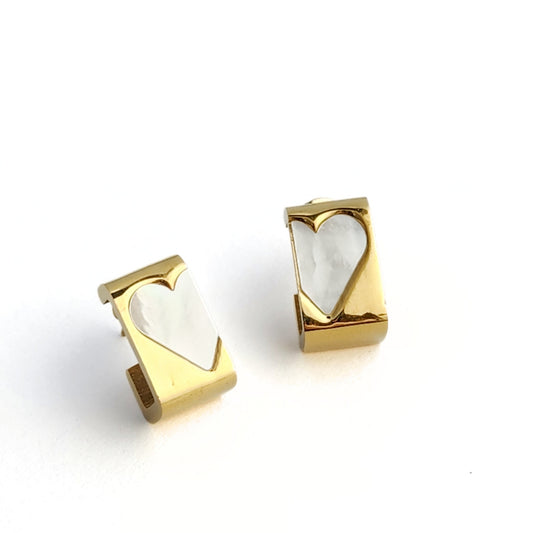 Enamel Heart Studs