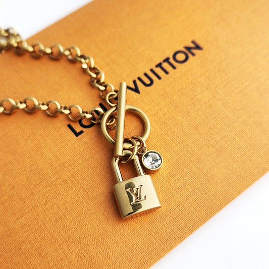 Repurposed L V Charm Necklace