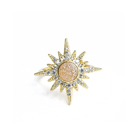 Champagne Sunburst Ring