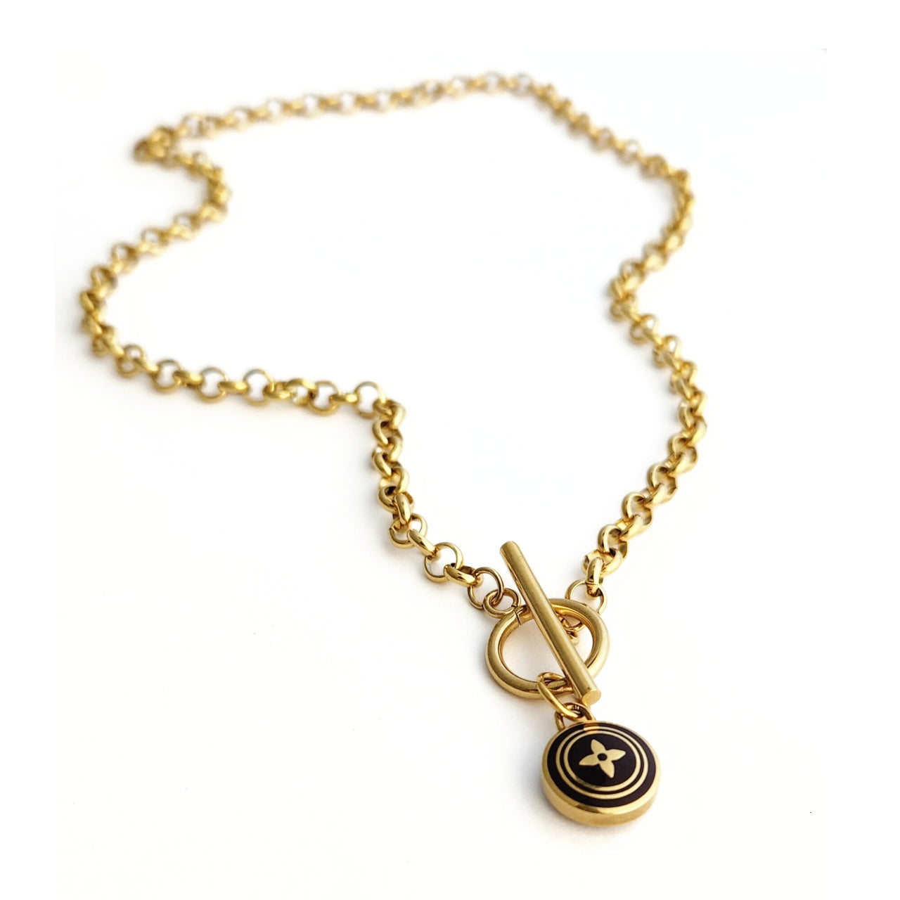 Repurposed L V Charm Necklace