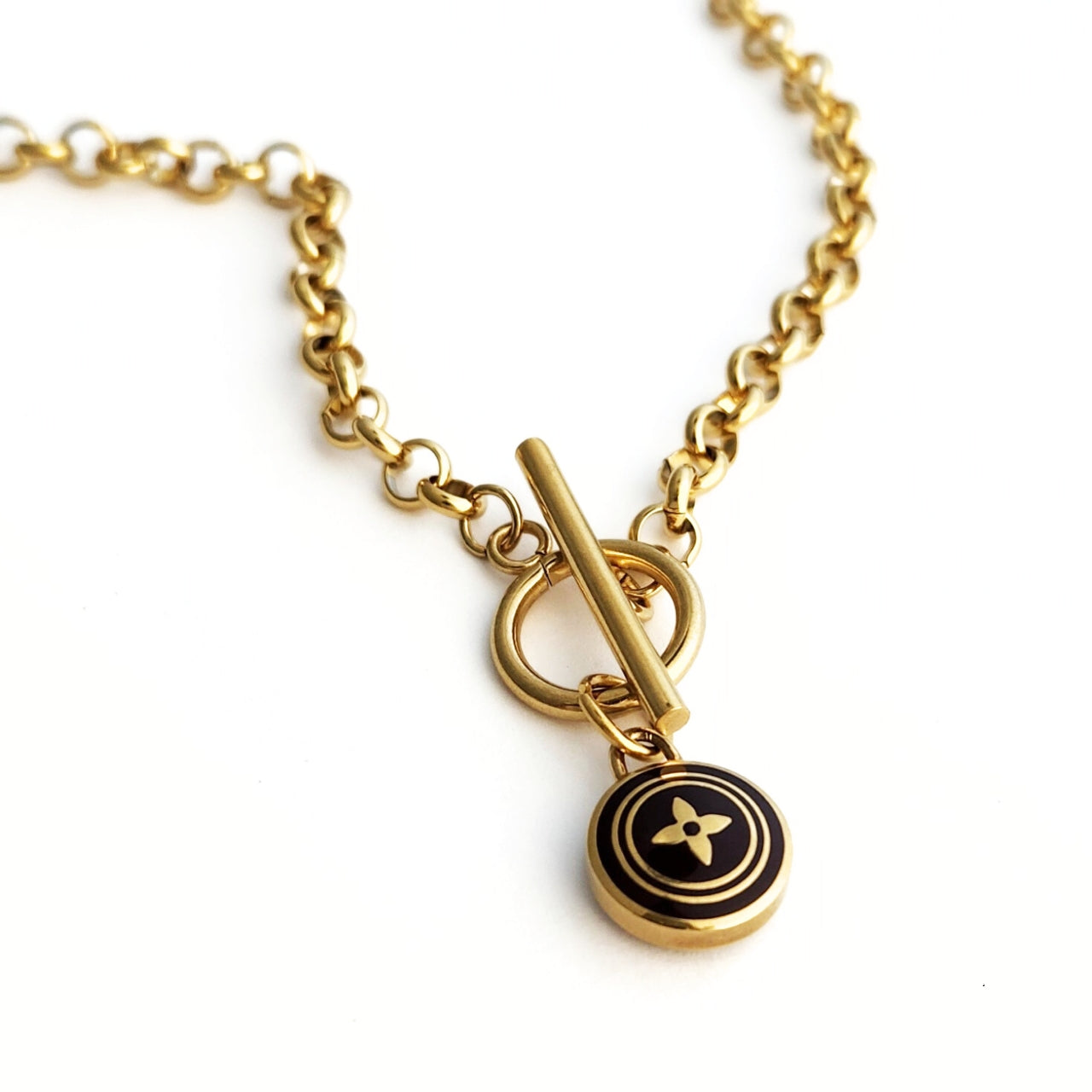 Repurposed L V Charm Necklace