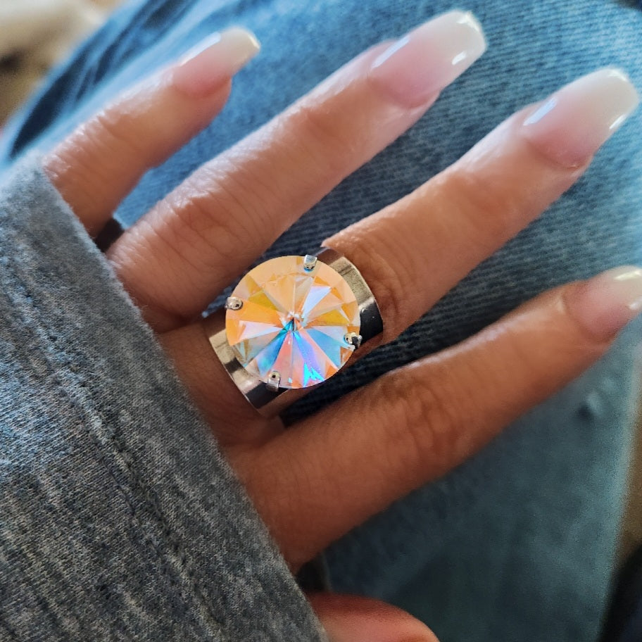 Luna Ring in Aurora Borealis