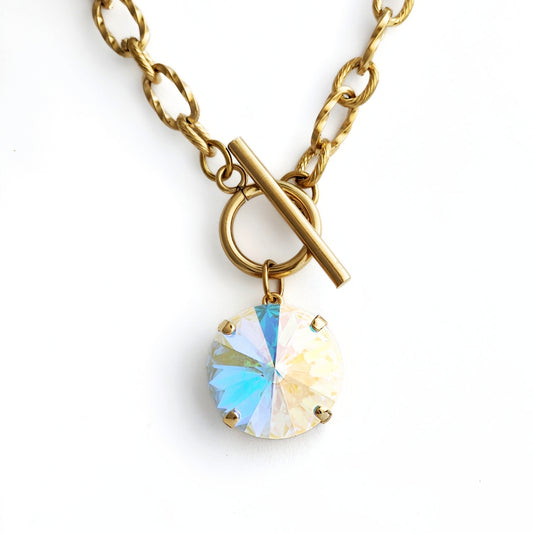 Luna Necklace in Aurora Borealis