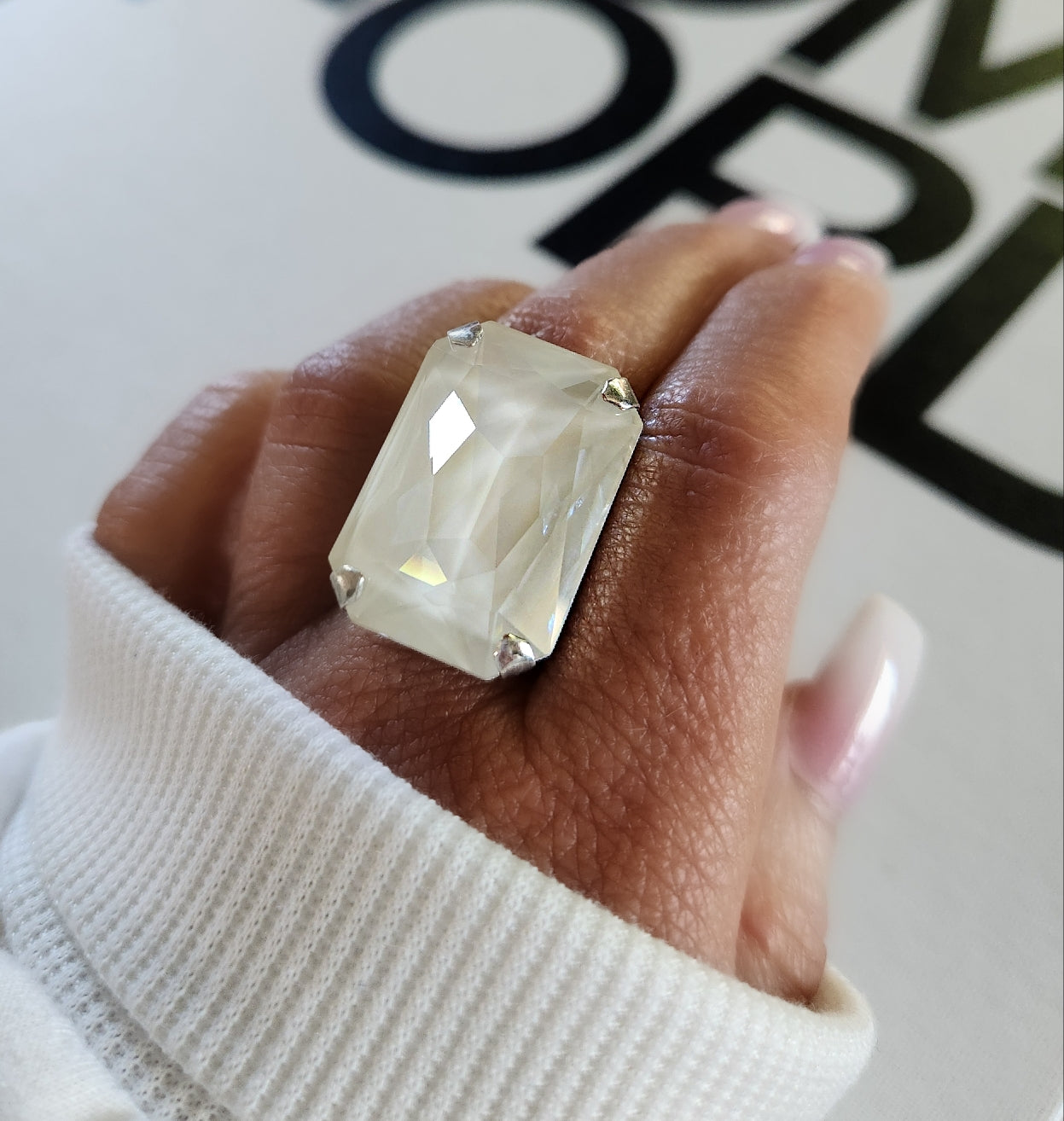 Phoenix Ring in Crystal Linen Ignite