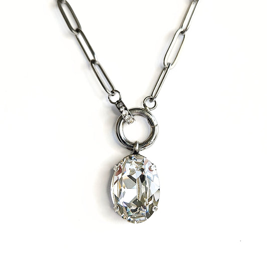 Eclipse Charm keeper Necklace in Crystal Clear