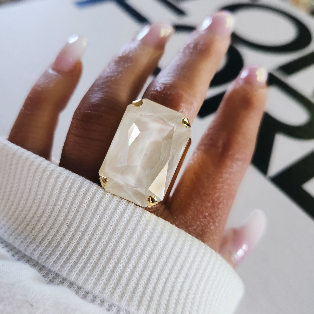 Phoenix Ring in Crystal Linen Ignite