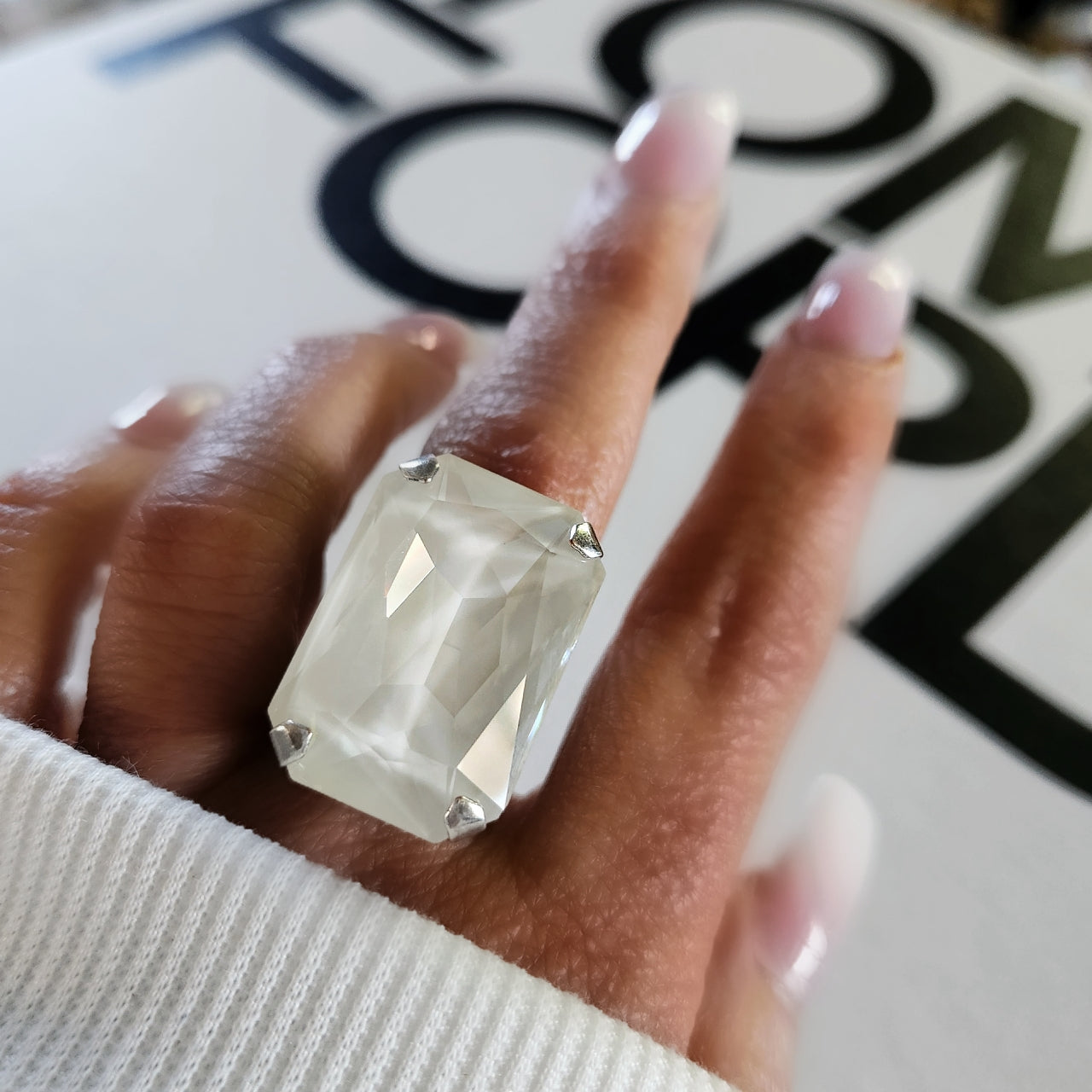 Phoenix Ring in Crystal Linen Ignite