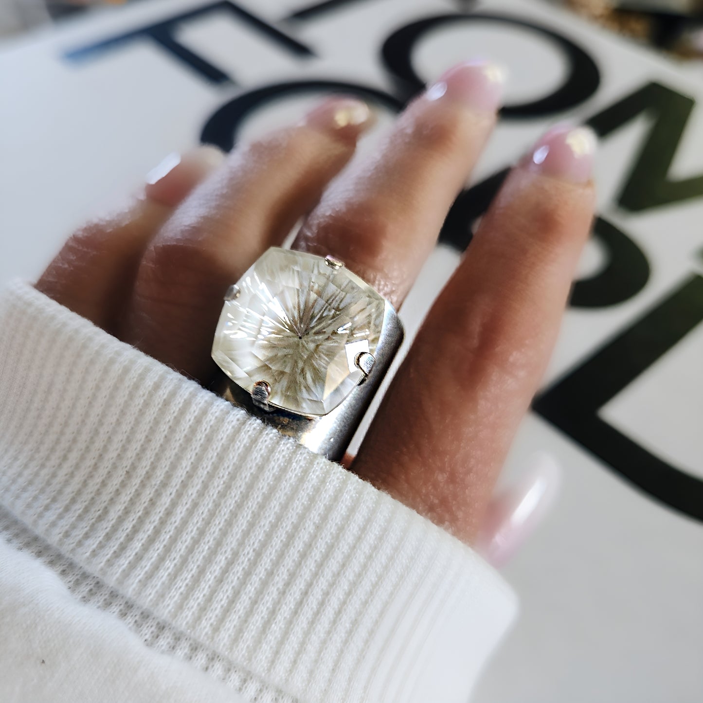 Mystic Ring in Crystal Linen Ignite