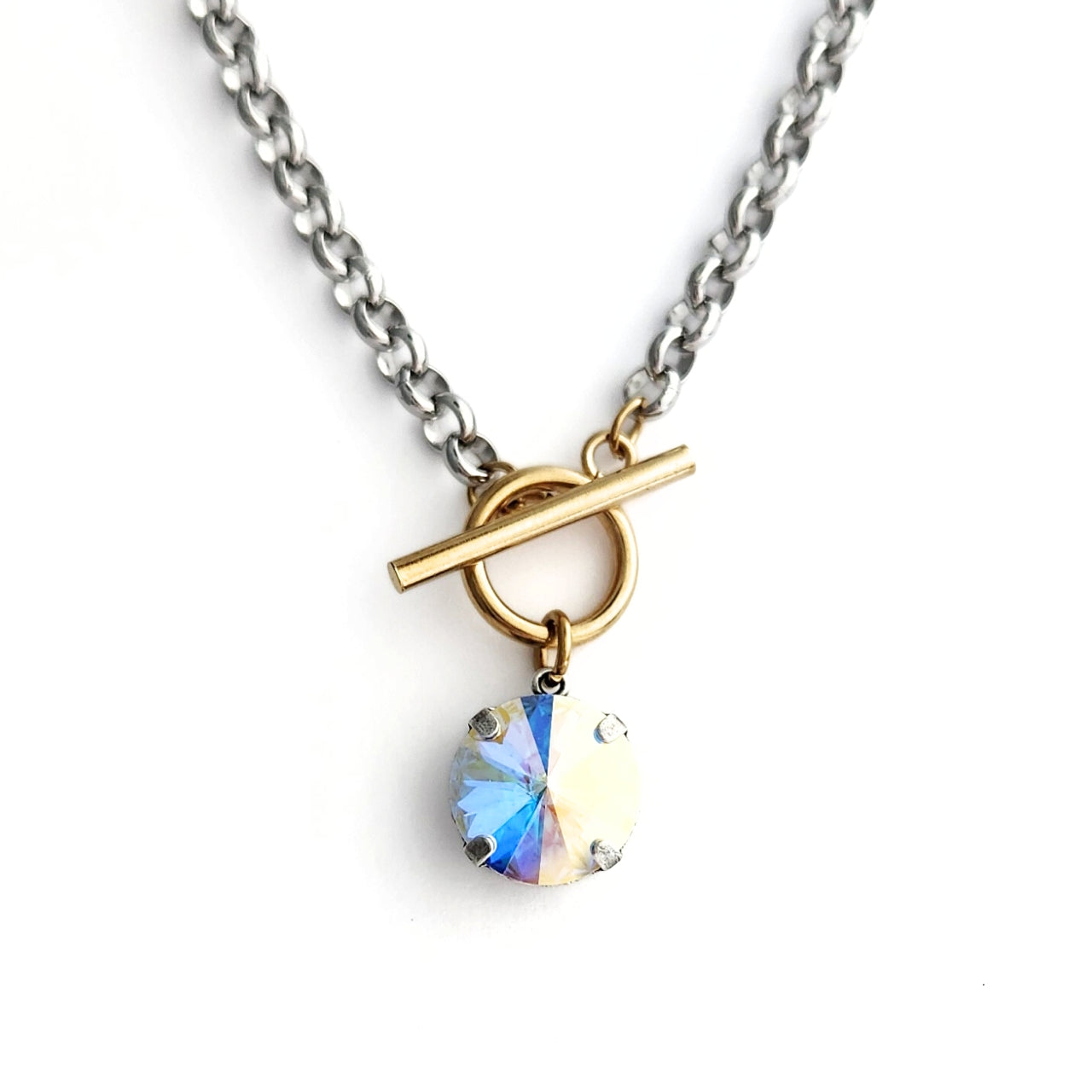 Orbit Necklace in Aurora Borealis