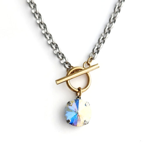 Orbit Necklace in Aurora Borealis