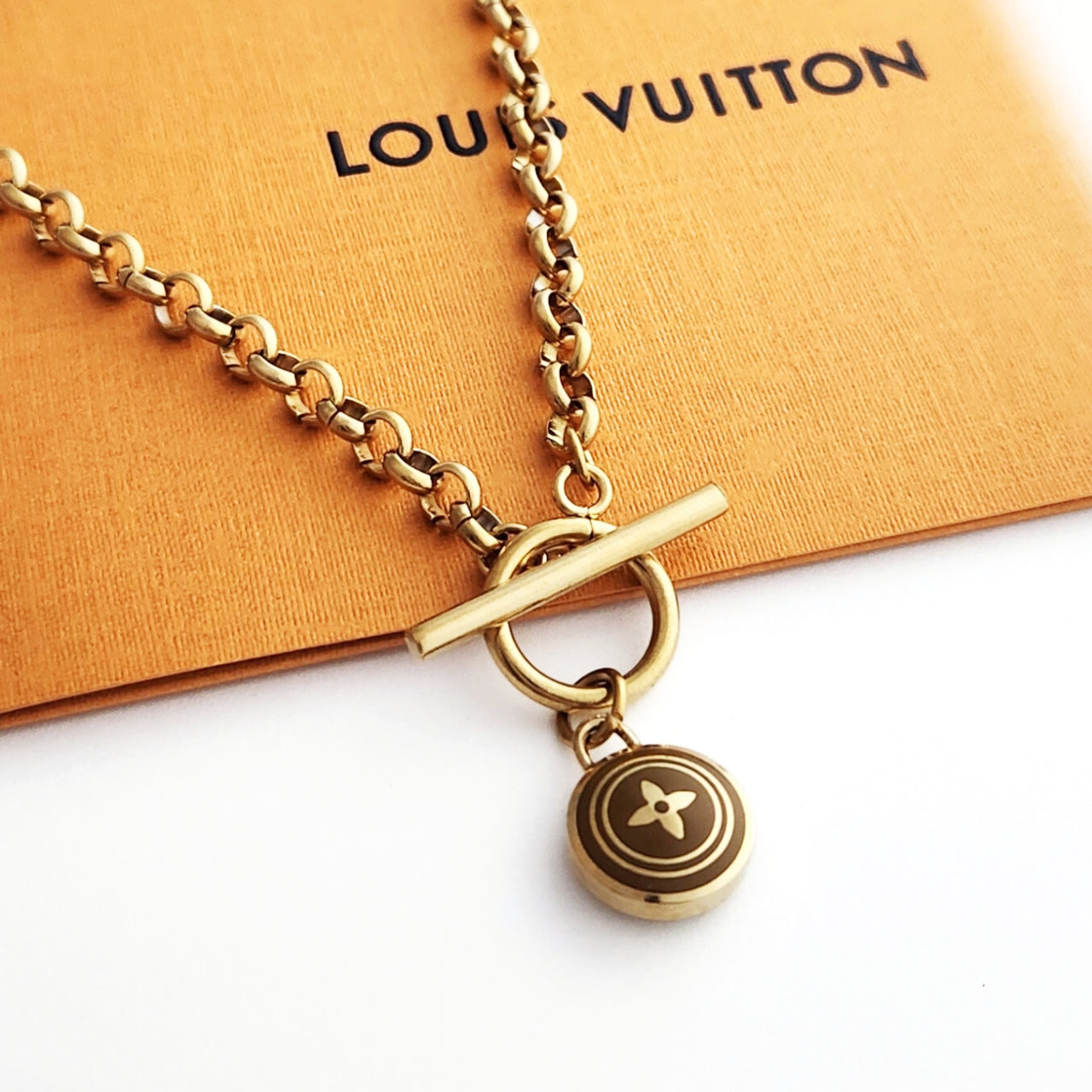 Repurposed L V Charm Necklace