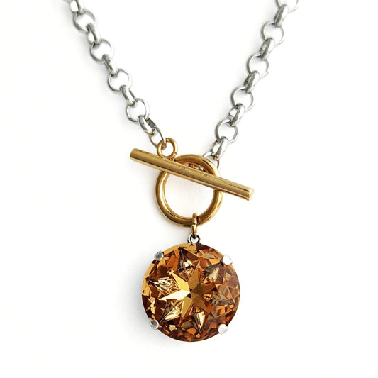 Luna Toggle Necklace in Cognac