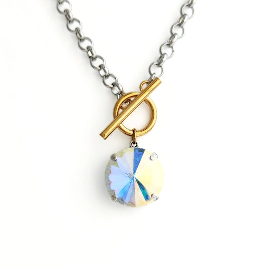 Luna Necklace in Aurora Borealis