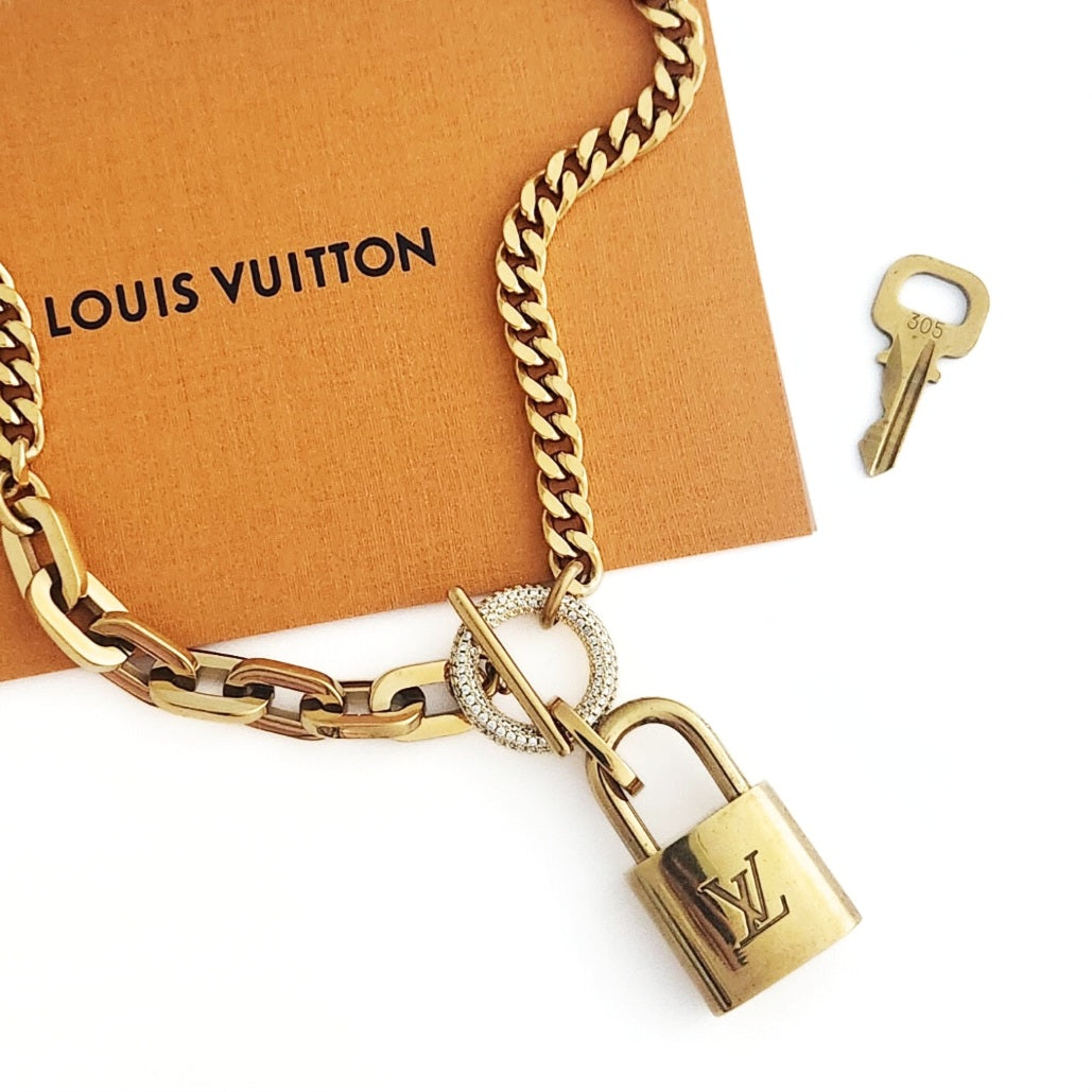 Repurposed L.V Lock & Key Necklace