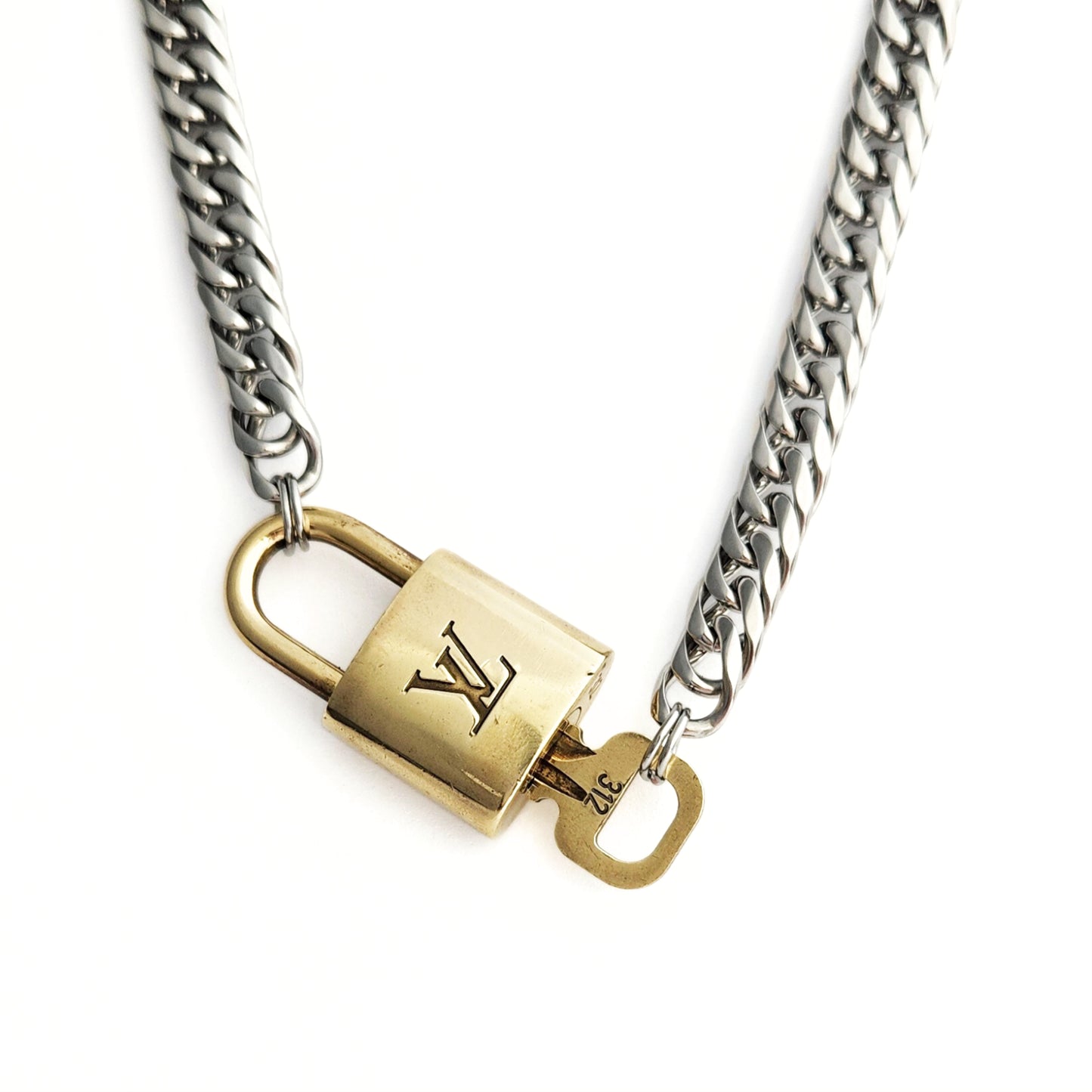 Repurposed L V Charm Necklace