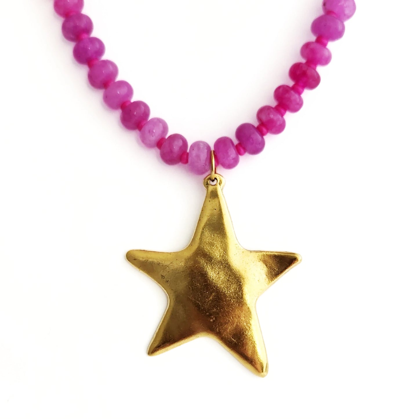 Puffy Star Beaded Necklace