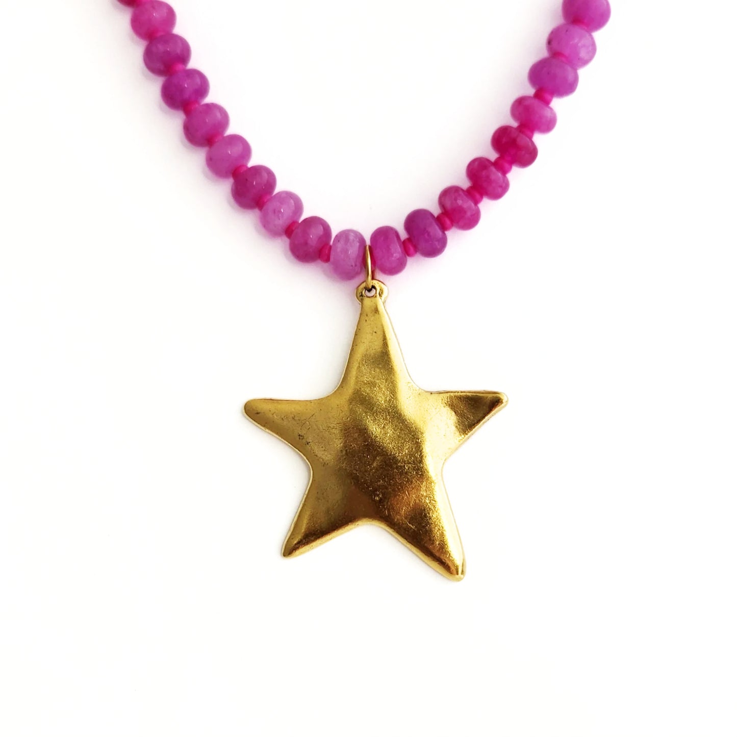 Puffy Star Beaded Necklace