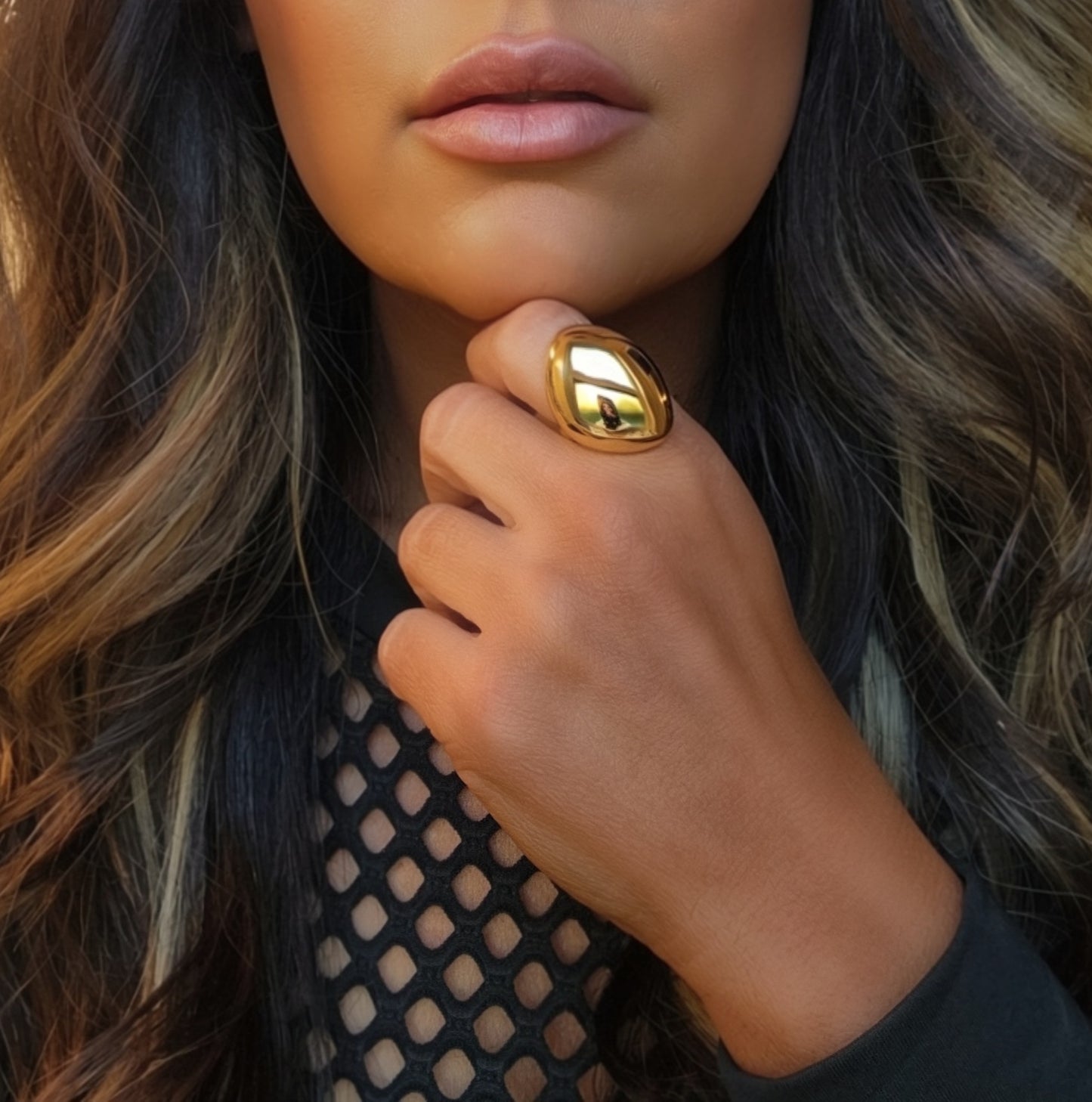 Shiny Golden Bubble Ring
