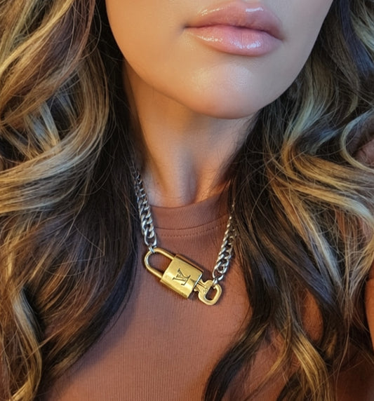 Repurposed L.V Lock & Key Necklace