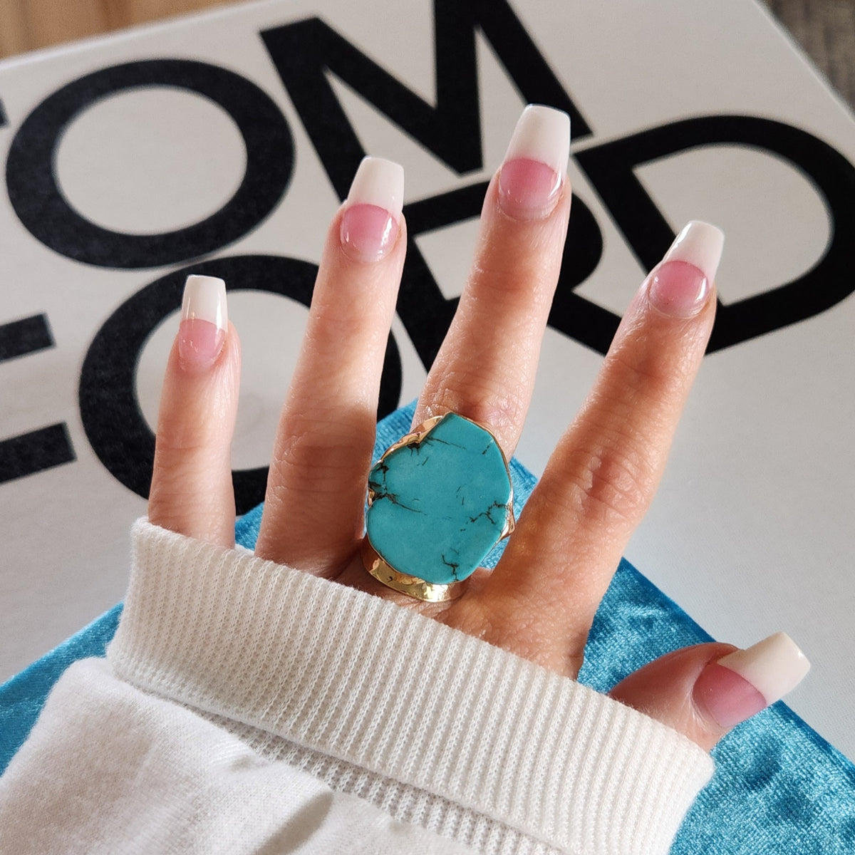 Howlite Slab Ring