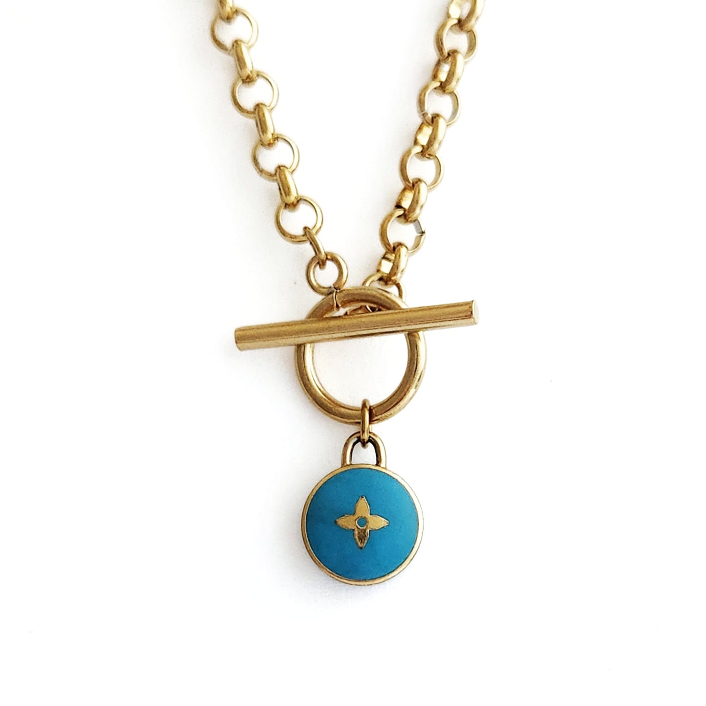 Brown Repurposed Louis Vuitton Star Blossom Necklace