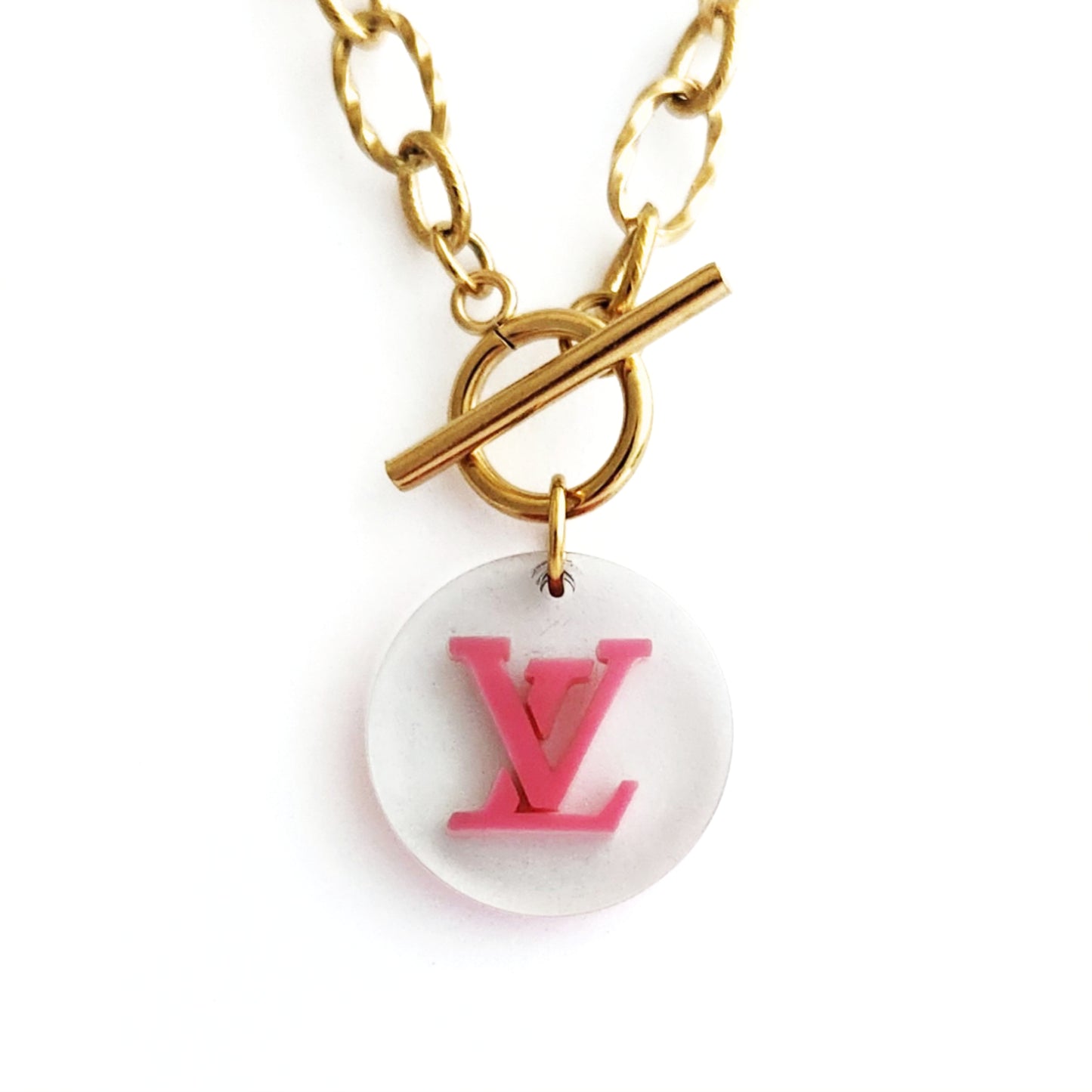 Repurposed L.v Logo Necklace