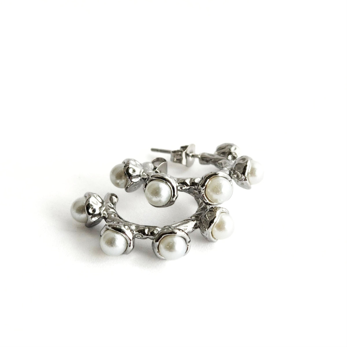 Milan Pearl Hoop Earrings