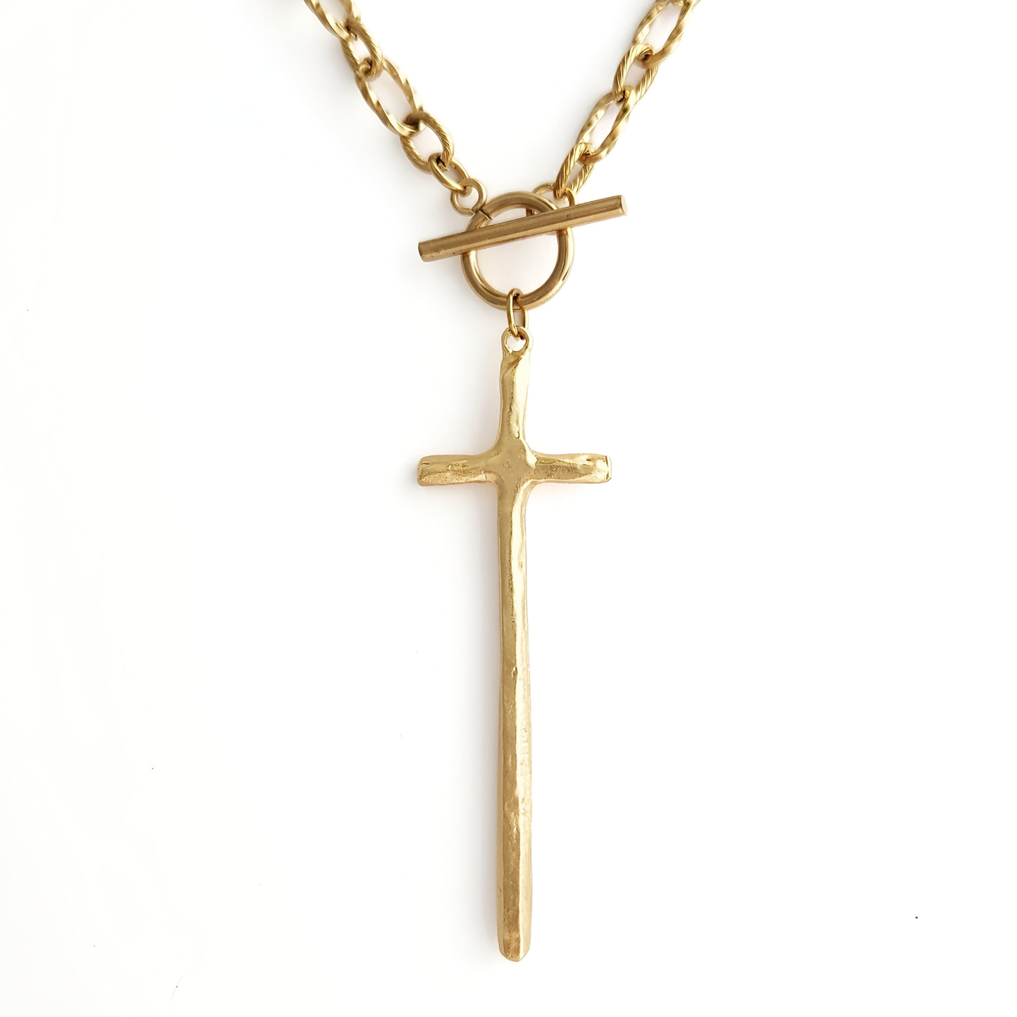 Hammered Cross Necklace