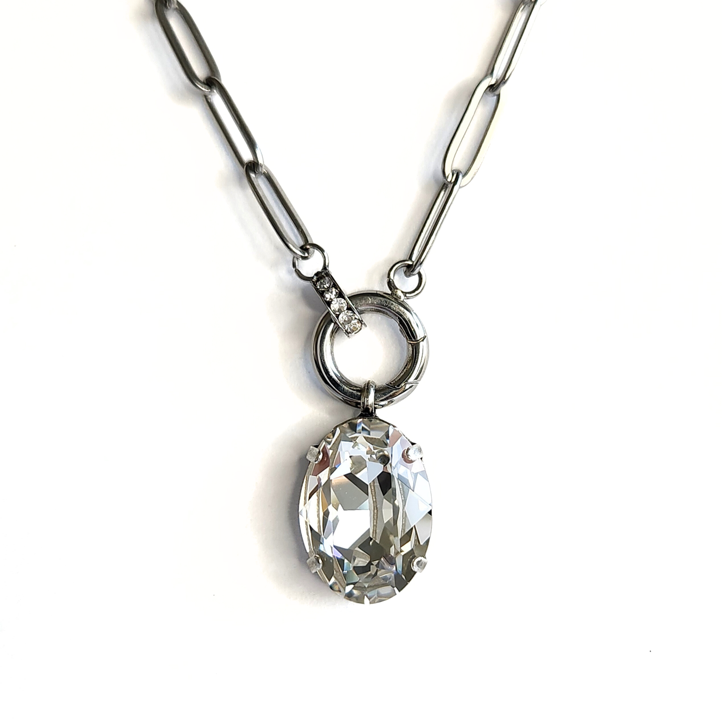Eclipse Charm keeper Necklace in Crystal Clear